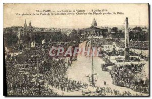 Old Postcard The Paris Fetes Victory
