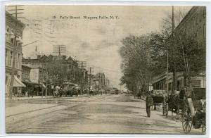 Falls Street Scene Niagara Falls New York 1907 postcard