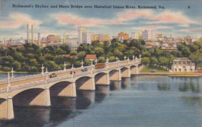 Virginia Richmond Mayo Bridge Over James River