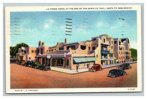 Vintage 1935 Advertising Postcard La Fonda Hotel Santa Fe Trail Santa Fe NM