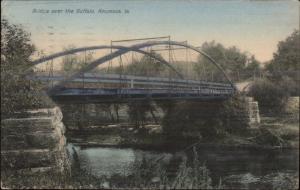 Anamosa IA Bridge Buffalo River c1910 Postcard