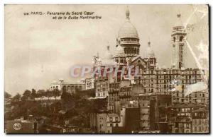 Postcard Modern paris Panorama Sacre coeur and montmartre