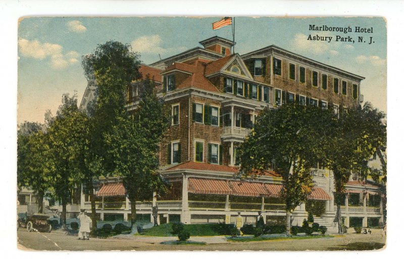 NJ - Asbury Park. Marlborough Hotel ca 1916  (crease)