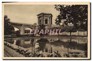 Postcard Old Montpellier Herault Garden Pevron Le Chateau d'Eau and the aqued...