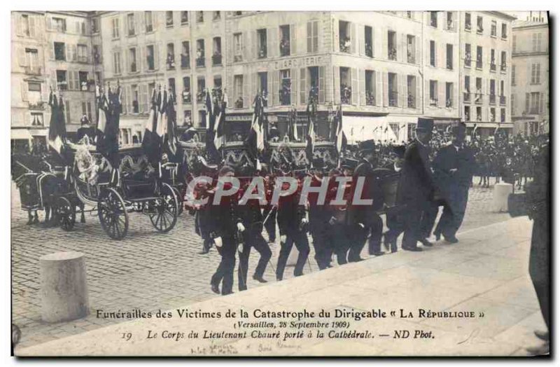 Old Postcard Jet Aviation Funerals of victims of the disaster of the airship ...