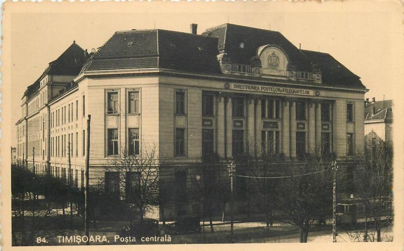 Romania 1930s Real Photo Postcard Timisoara Posta Centrala