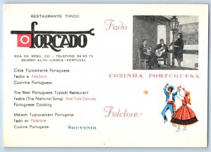 Lisbon Portugal Postcard Forcado The Real Portuguese Typical Restaurant c1950's