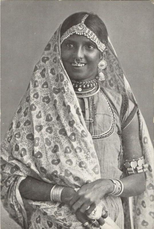 suriname, British Indian Girl Party Dress, Nose Piercing Jewelry (1899) Postcard