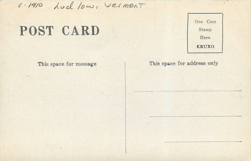 c1910 Ludlow Vermont Depot St Bridge RPPC Postcard 26-489