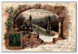 1903 Cannstatt Stuttgart King Charles Bridge Germany Posted Postcard