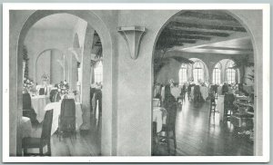 ANDOVER NJ PERONA FARMS DINING ROOM in SPANISH SETTING w/ MAP ANTIQUE POSTCARD