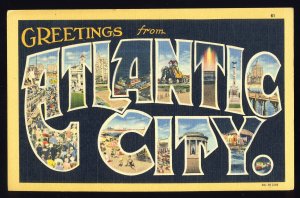 Atlantic City, New Jersey/NJ Postcard, Greetings From Atlantic City Multi-View