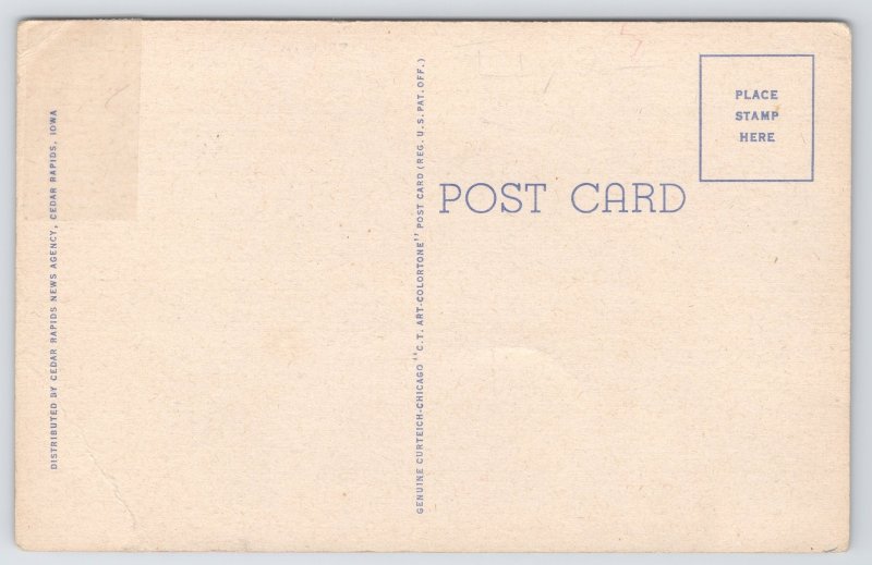 Cedar Rapids Iowa~Penick & Ford LTD Aerial View~Bridges~Linen Postcard