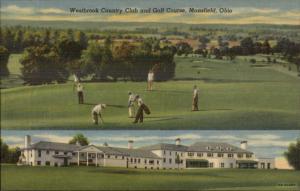 Mansfield OH Westbrook Country Club & Golf Course Linen Postcard