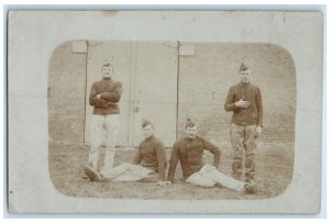 1906 Belgium Army Soldiers RPPC Photo Posted Antique Postcard