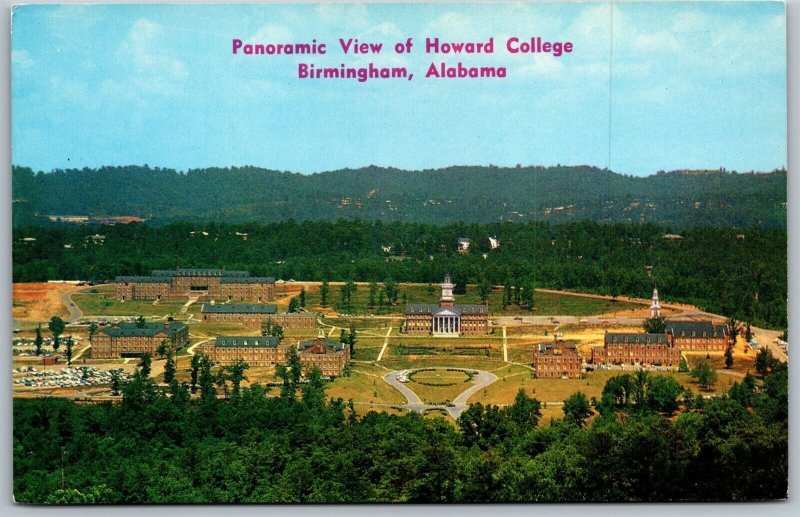 Vtg Birmingham Alabama AL Panoramic Aerial View of Howard College Postcard