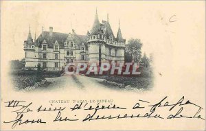 Postcard Old Chateau of Azay le Rideau (map 1900)
