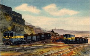 Linen Postcard Hull-Rust Mine in Hibbing, Minnesota