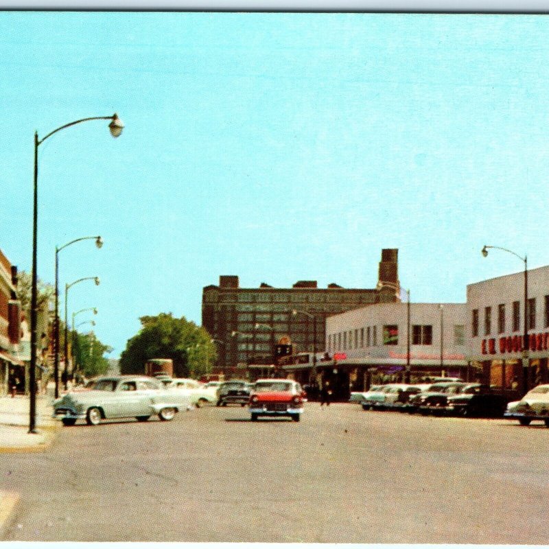 c1950s Kansas City MO Swift Armor St Downtown Chrome Photo Postcard Main Car A89
