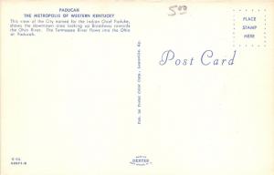 Paducah Kentucky~Broadway Looking East @ Ohio River~1950s Postcard