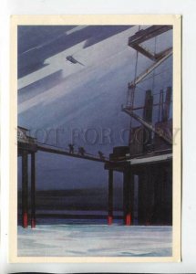 469026 USSR 1976 Azerbaijan Salakhov over Caspian Sea helicopter oil production