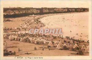 Old Postcard Royan The beach at high tide
