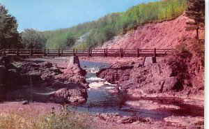 Rustic Bridge Crossing Bad River Copper Falls - Mellen, Wisconsin WI  