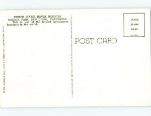 Unused Pre-1980 MILITARY NAVY HOSPITAL San Diego California CA d5291