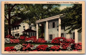 Vtg Tyler Texas Azaleas Floral Garden Residential Street View 1950s Postcard
