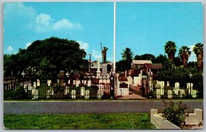 Key West Florida 1950s Postcard USS Maine Memorial Cemetery