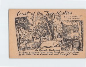 Postcard The Court of the Two Sisters, New Orleans, Louisiana