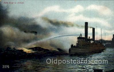 Fire Ship Boat Postcard Postcards  Fire Boat