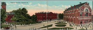 VALPARAISO IN UNIVERSITY SUPPLY STORE ADVERTISING DOUBLE ANTIQUE POSTCARD