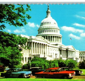 United State Capitol Washington D. C. Postcard Continental View Card Old Cars