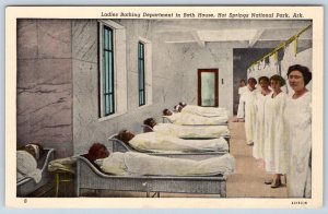 HOT SPRINGS NATIONAL PARK LADIES BATHING DEPARTMENT BATH HOUSE ARKANSAS POSTCARD