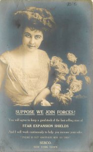 Postcard RPPC Photo Pretty Woman Seco New York Expansion Shields 22-14393