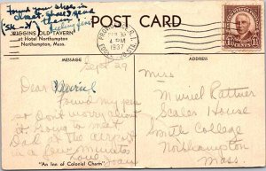 Postcard HOTEL SCENE Northampton Massachusetts MA AM1226
