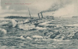 SS Corsican Steamer in Lachine Rapids near Montreal QC, Quebec, Canada - DB