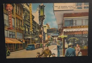 Mint Postcard USA Part of Business District Chinatown San Francisco CA Street