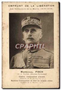 Postcard Old Army Marechal Foch Borrowing the release Winners of the Marne