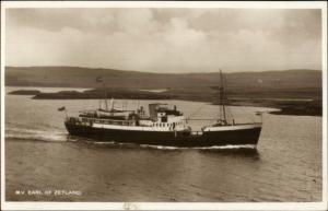 Steamer Ship MV Earl of Zetland Belmont Series Real Photo Postcard