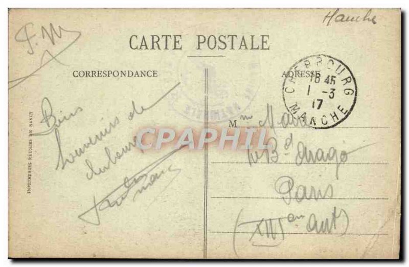 Old Postcard Cherbourg Swing Bridge Tramway Cheavl