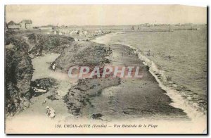 Old Postcard Croix de Vie Vendee General view of the Beach