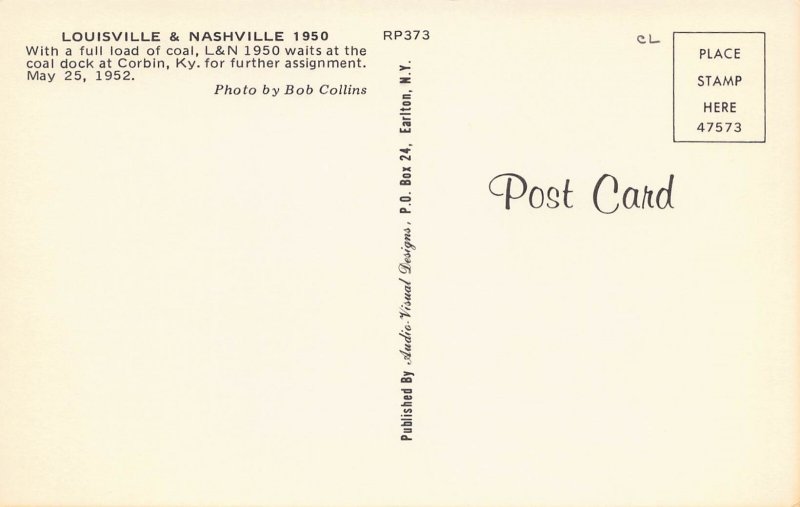 Louisville & Nashville 1950 Railroad Train Coal Dock Corbin Kentucky postcard