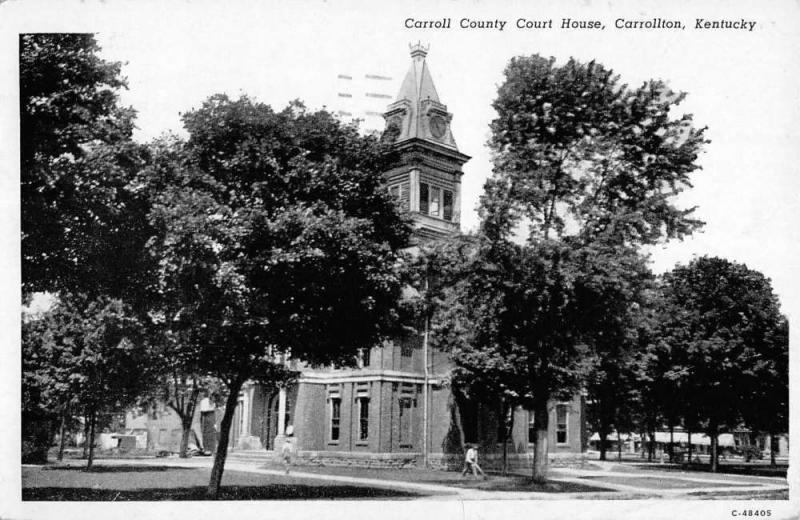 Carrollton Kentucky Court House Street View Antique Postcard K104784