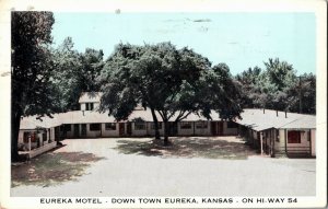 Eureka Motel, Downtown Eureka KS Hwy 54 c1953 Vintage Postcard C06