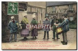 Old Postcard Folklore Guys Falaise and Ran map map lanterns