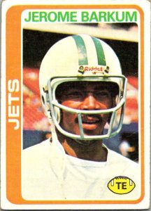 1978 Topps Football Card Jerome Barkum New York Jets sk7308