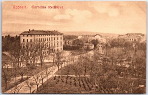 VINTAGE POSTCARD CAROLINA REDIVIVA LIBRARY AT THE UNIVERSITY IN UPPSALA SWEDEN