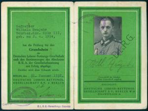 3rd Reich Germany 1938 DLRG Membership Booklet Life Saving Group With Phot 76398